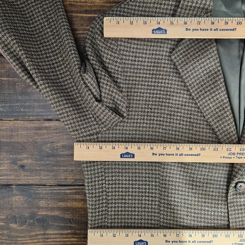Stafford Men's Tweed Sport Coat Blazer‎ Three Button Brown Lambs Wool 48L